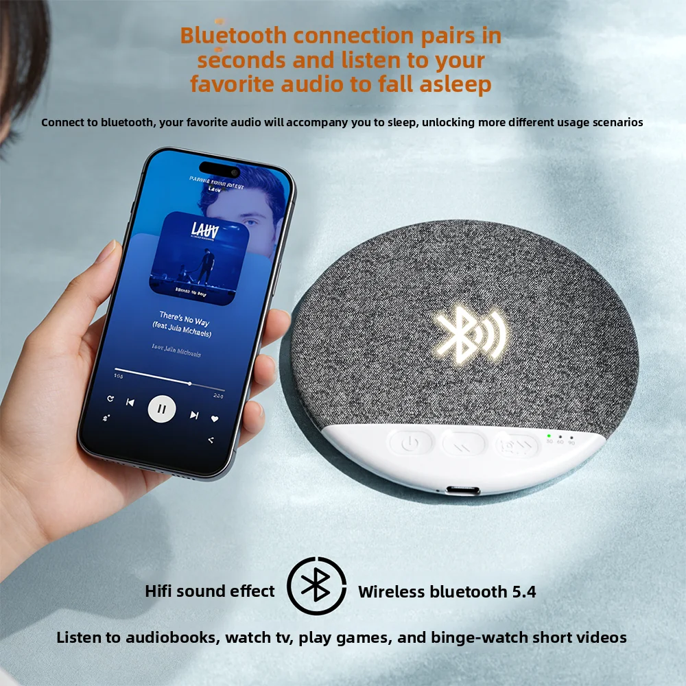 Enceinte Bluetooth Ultra-Fine de Chevet – Haut-Parleur Sans Fil Rechargeable avec Minuterie de Sommeil - Vue supplémentaire