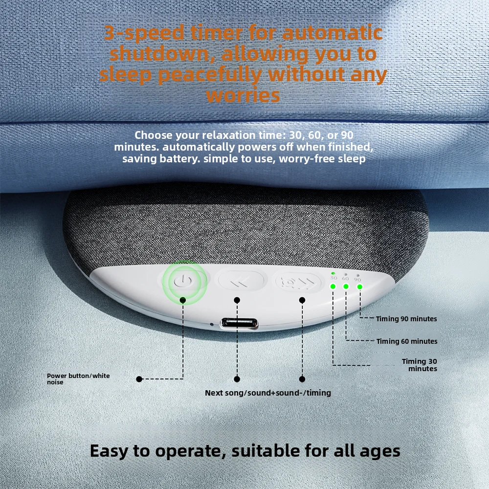 Enceinte Bluetooth Ultra-Fine de Chevet – Haut-Parleur Sans Fil Rechargeable avec Minuterie de Sommeil - Vue supplémentaire